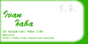 ivan haba business card