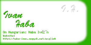 ivan haba business card